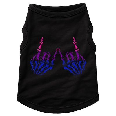 Skeleton Rock Hand LGBTQ Cool Bisexual Pride Color Bi Flag Doggie Tank