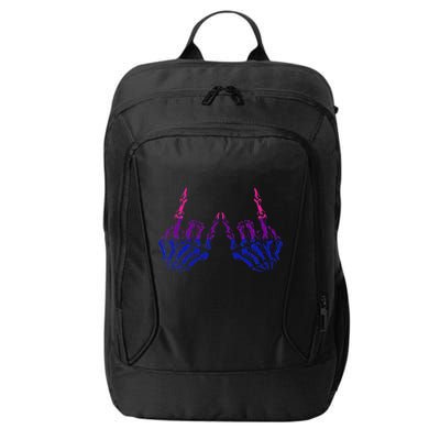 Skeleton Rock Hand LGBTQ Cool Bisexual Pride Color Bi Flag City Backpack