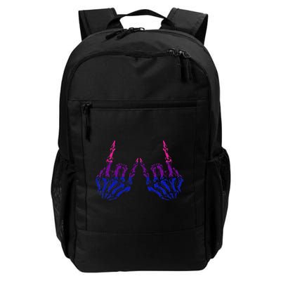 Skeleton Rock Hand LGBTQ Cool Bisexual Pride Color Bi Flag Backpack
