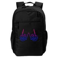 Skeleton Rock Hand LGBTQ Cool Bisexual Pride Color Bi Flag Backpack