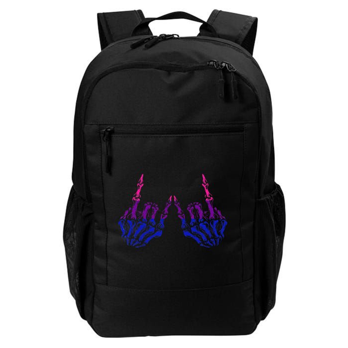 Skeleton Rock Hand LGBTQ Cool Bisexual Pride Color Bi Flag Backpack