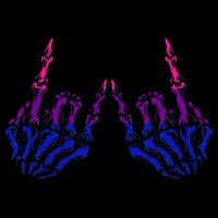 Skeleton Rock Hand LGBTQ Cool Bisexual Pride Color Bi Flag Backpack