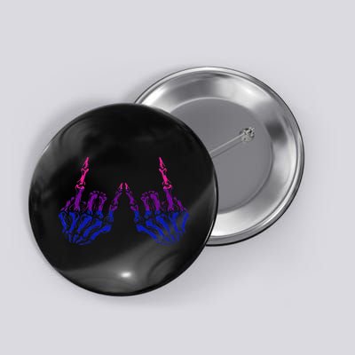 Skeleton Rock Hand LGBTQ Cool Bisexual Pride Color Bi Flag Button