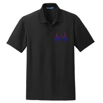 Skeleton Rock Hand LGBTQ Cool Bisexual Pride Color Bi Flag Dry Zone Grid Polo