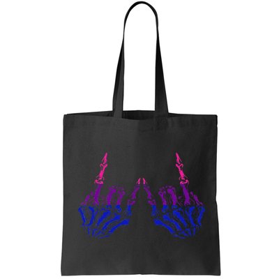 Skeleton Rock Hand LGBTQ Cool Bisexual Pride Color Bi Flag Bag