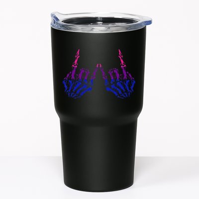 Skeleton Rock Hand LGBTQ Cool Bisexual Pride Color Bi Flag Tumbler