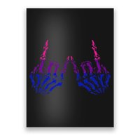 Skeleton Rock Hand LGBTQ Cool Bisexual Pride Color Bi Flag Poster