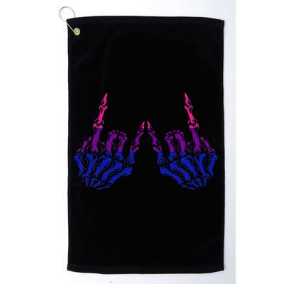 Skeleton Rock Hand LGBTQ Cool Bisexual Pride Color Bi Flag Golf Towel