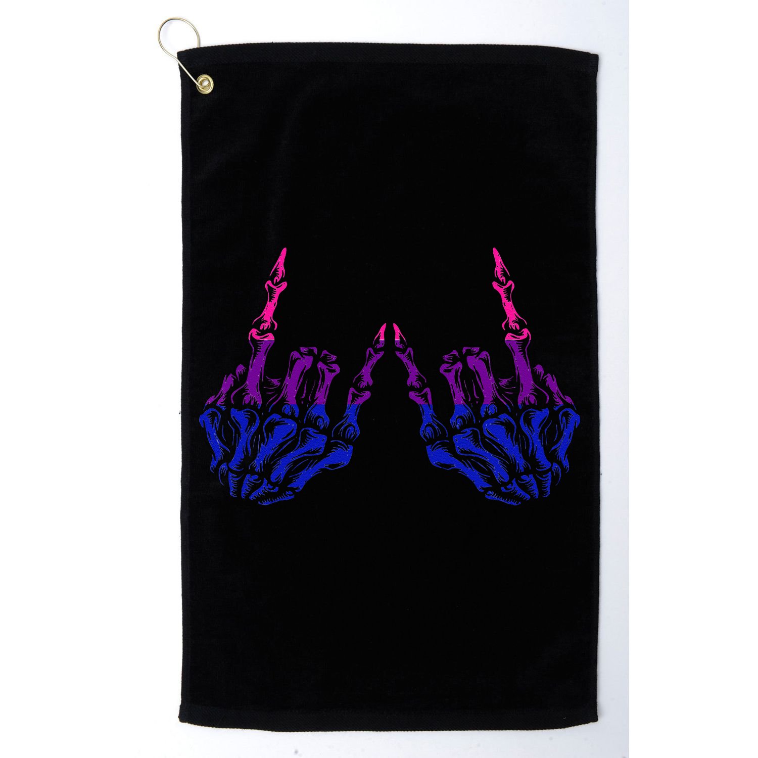 Skeleton Rock Hand LGBTQ Cool Bisexual Pride Color Bi Flag Golf Towel