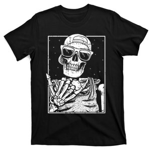 Skeleton Rock Hand Halloween Costume Cool Rock Music Rocker T-Shirt