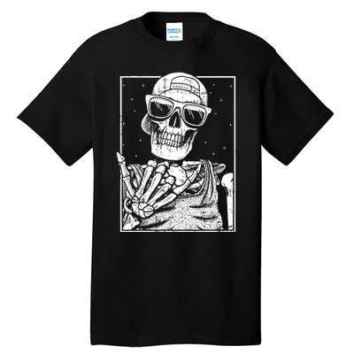 Skeleton Rock Hand Halloween Costume Cool Rock Music Rocker Tall T-Shirt