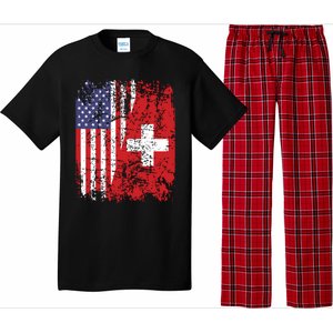 Swiss Roots Half American Flag Switzerland Pajama Set