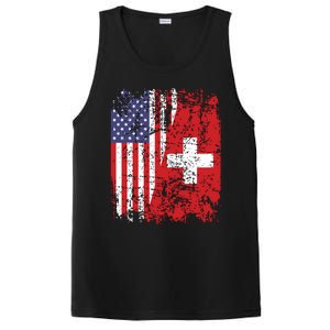 Swiss Roots Half American Flag Switzerland PosiCharge Competitor Tank