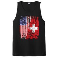 Swiss Roots Half American Flag Switzerland PosiCharge Competitor Tank