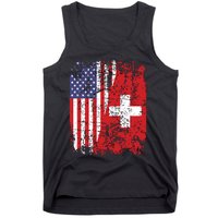 Swiss Roots Half American Flag Switzerland Tank Top