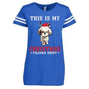 Shichon Reindeer Hat Lights Snow This Is My Christmas Pajama Long Sleeve Enza Ladies Jersey Football T-Shirt