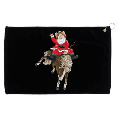 Santa Riding Horse Funny Howdy Xmas Design Funny Gift Grommeted Golf Towel