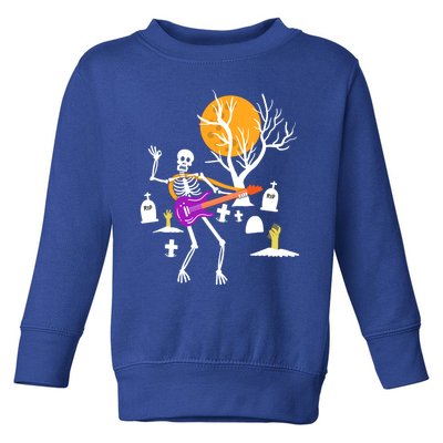 Skeleton Rocker Halloween Gift Toddler Sweatshirt