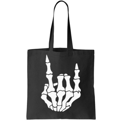 Skeleton Rock Hand Pocket Lazy Halloween Costume Cool Bones Tote Bag