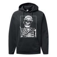 Skeleton Rock Hand Halloween Costume Cool Rock Music Rocker Performance Fleece Hoodie