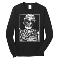 Skeleton Rock Hand Halloween Costume Cool Rock Music Rocker Long Sleeve Shirt