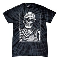 Skeleton Rock Hand Halloween Costume Cool Rock Music Rocker Tie-Dye T-Shirt