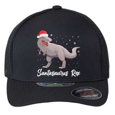 Santasaurus Rex Holiday Funny Gift Dino Lover Christmas Dinosaur Gift Flexfit Unipanel Trucker Cap