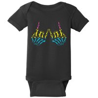 Skeleton Rock Hand LGBT Q Cool Pansexual Pride Pan Flag Baby Bodysuit