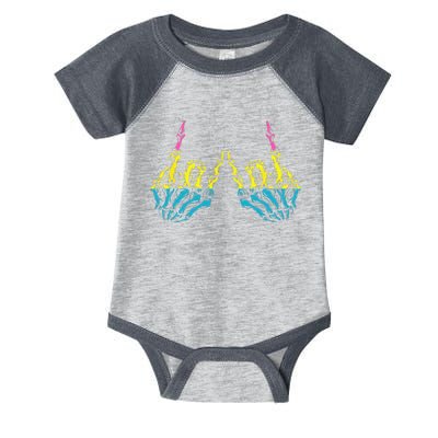 Skeleton Rock Hand LGBT Q Cool Pansexual Pride Pan Flag Infant Baby Jersey Bodysuit