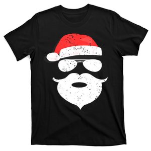 Santa Red Hat And Sunglasses Christmas Funny T-Shirt