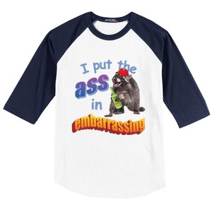 Spencers Raccoon I Put The Ass In Embarrassing Baseball Sleeve Shirt