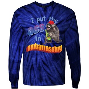 Spencers Raccoon I Put The Ass In Embarrassing Tie-Dye Long Sleeve Shirt