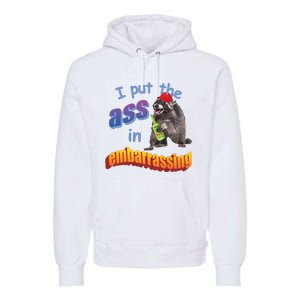 Spencers Raccoon I Put The Ass In Embarrassing Premium Hoodie