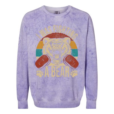 Surgery Recovery I Was Fighting A Bear Colorblast Crewneck Sweatshirt