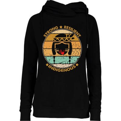 Strong Resilient Indigenous MMIW Awareness No Stolen Sisters Womens Funnel Neck Pullover Hood