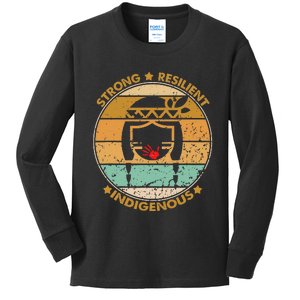 Strong Resilient Indigenous MMIW Awareness No Stolen Sisters Kids Long Sleeve Shirt