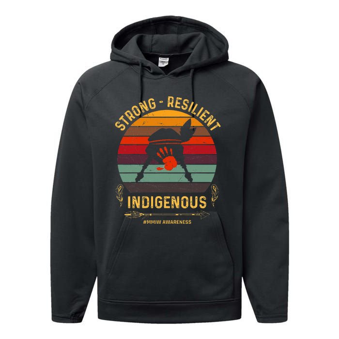 Strong Resilent Indigenous Native American Mmiw Awareness Performance Fleece Hoodie