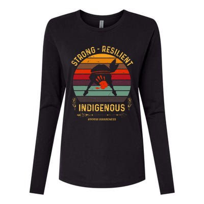 Strong Resilent Indigenous Native American Mmiw Awareness Womens Cotton Relaxed Long Sleeve T-Shirt