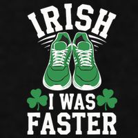 Shamrock Running Irish I Was Faster St Patricks Day Running Ladies PosiCharge Tri-Blend Wicking Tank