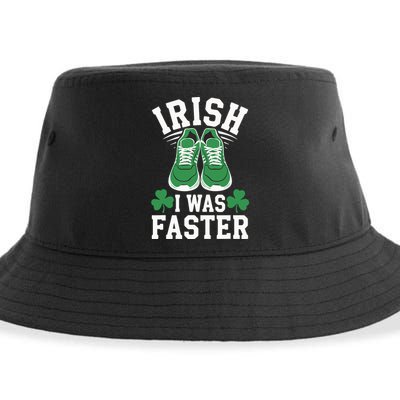 Shamrock Running Irish I Was Faster St Patricks Day Running Sustainable Bucket Hat