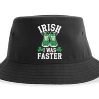 Shamrock Running Irish I Was Faster St Patricks Day Running Sustainable Bucket Hat