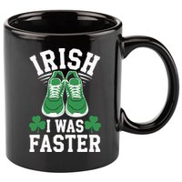 Shamrock Running Irish I Was Faster St Patricks Day Running 11oz C Handle Ceramic Mug