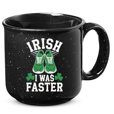 Shamrock Running Irish I Was Faster St Patricks Day Running 15oz Campfire Ceramic Mug