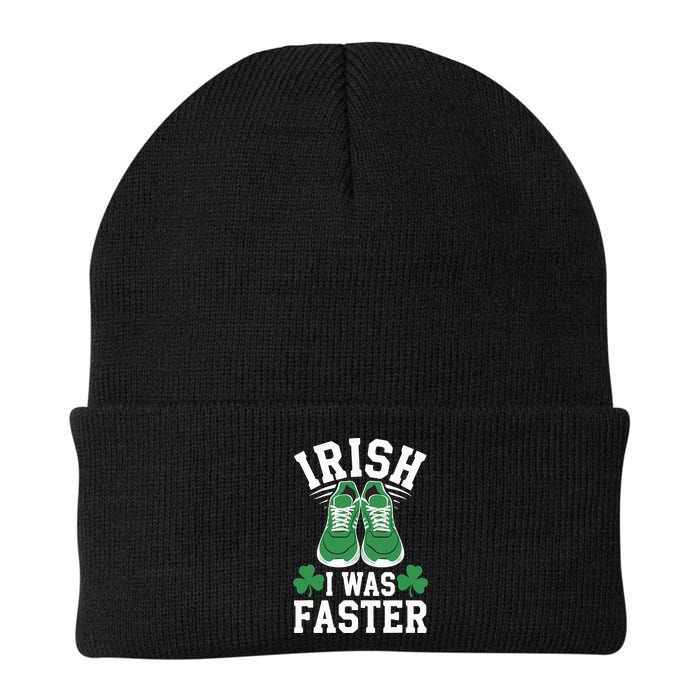 Shamrock Running Irish I Was Faster St Patricks Day Running Beanie
