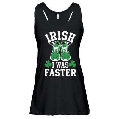 Shamrock Running Irish I Was Faster St Patricks Day Running Ladies Essential Flowy Tank