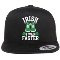 Shamrock Running Irish I Was Faster St Patricks Day Running Flat Bill Trucker Hat