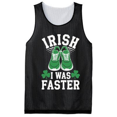 Shamrock Running Irish I Was Faster St Patricks Day Running Mesh Reversible Basketball Jersey Tank
