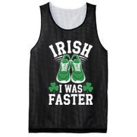 Shamrock Running Irish I Was Faster St Patricks Day Running Mesh Reversible Basketball Jersey Tank