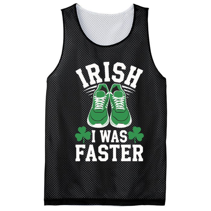 Shamrock Running Irish I Was Faster St Patricks Day Running Mesh Reversible Basketball Jersey Tank