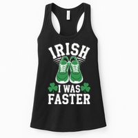 Shamrock Running Irish I Was Faster St Patricks Day Running Womens Tank Top